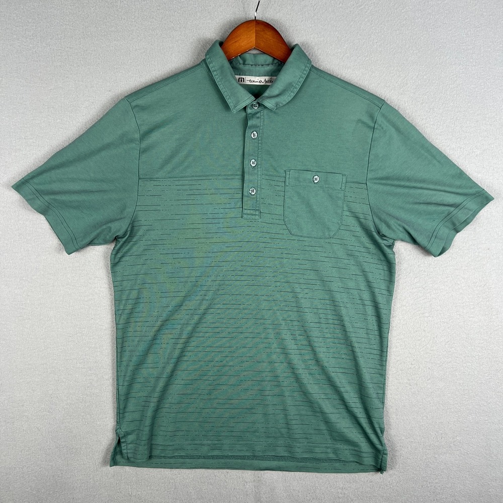 Travis Mathew Golf‎ Polo Mens Medium Pima Cotton Blend Pocket Preppy Casual